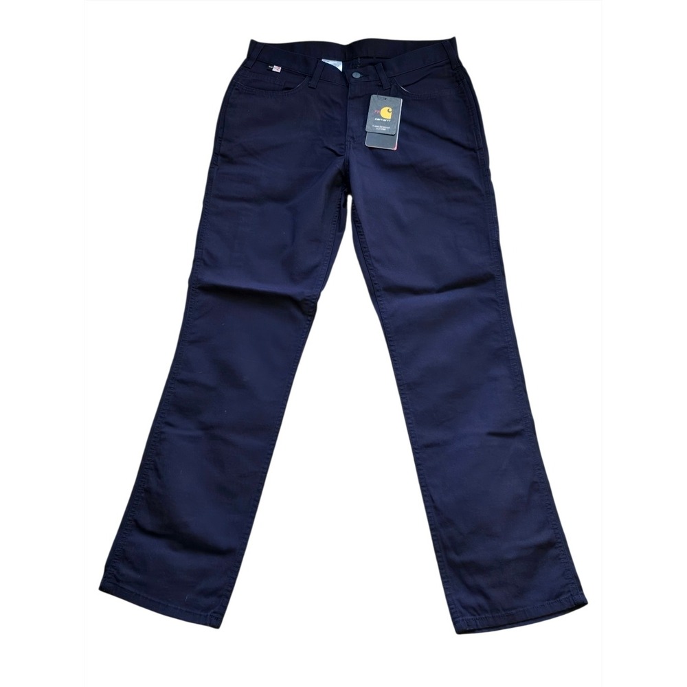 Carhartt Women's FR Rugged Flex Canvas Pants-Orignal Fit SZ 12 Regular Navy Work